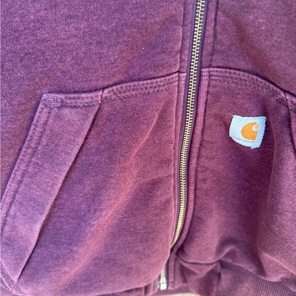 Women’s Carhartt Purple Full-Zip Hoodie insulated Large - Picture 4 of 6
